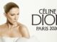 Céline Dion's new tour's main cover. She wears a strapless white top.